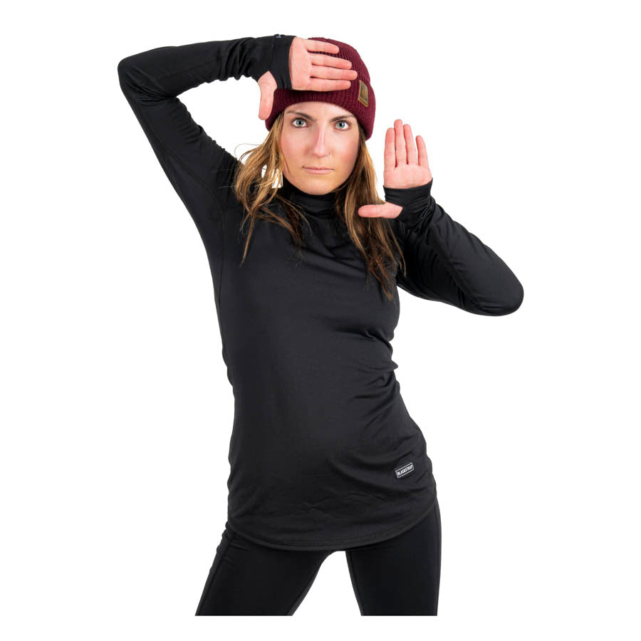 Black Strap Therma Hooded Womens Base Layer Top 2023