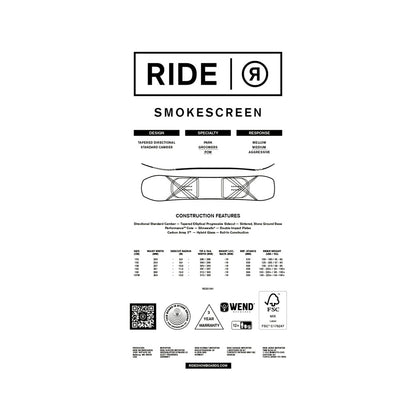 Ride Smokescreen Mens Snowboard 2026 - UtahSkis for sale at UtahSkis