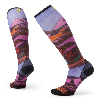 Smartwool Ski Zero Cushion Floral Print Over The Calf Womens Socks 2025