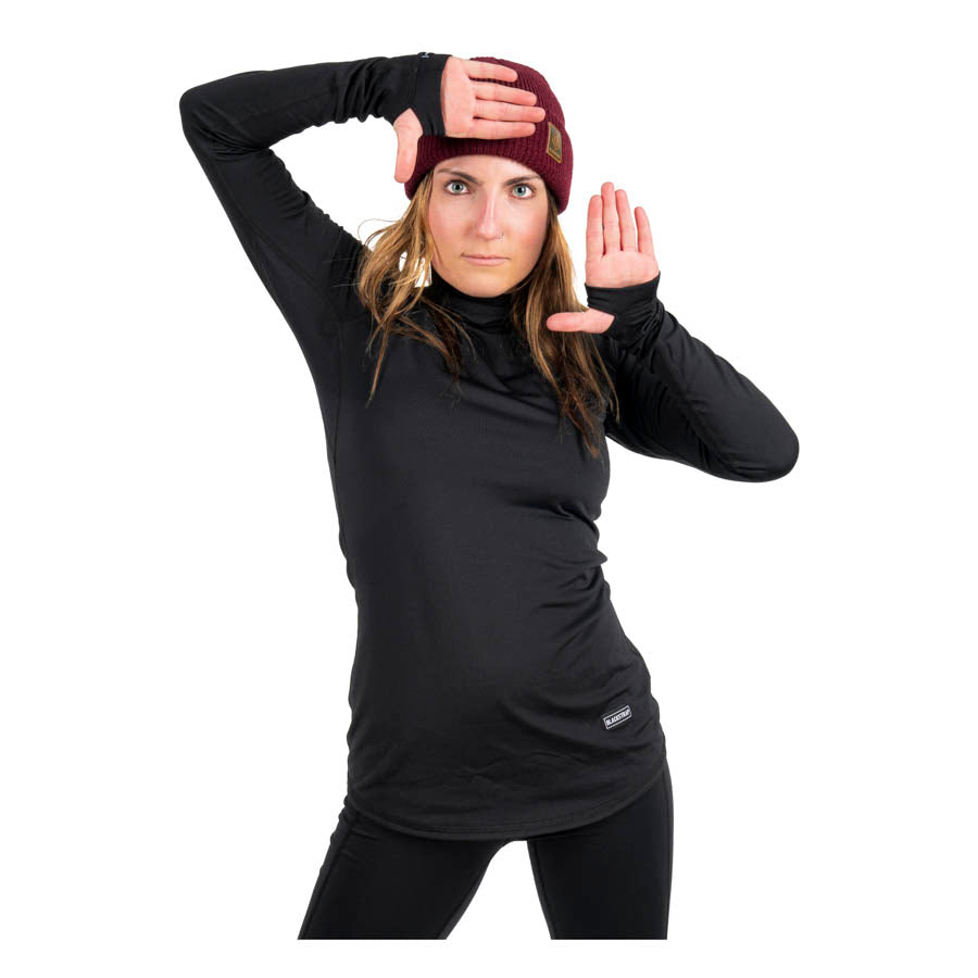 Black Strap Therma Hooded Womens Base Layer Top 22-23 - BLAC