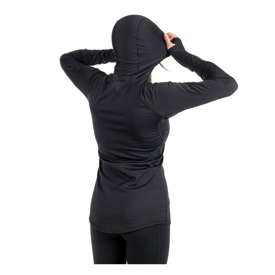 Black Strap Therma Hooded Womens Base Layer Top 22-23 - BLAC