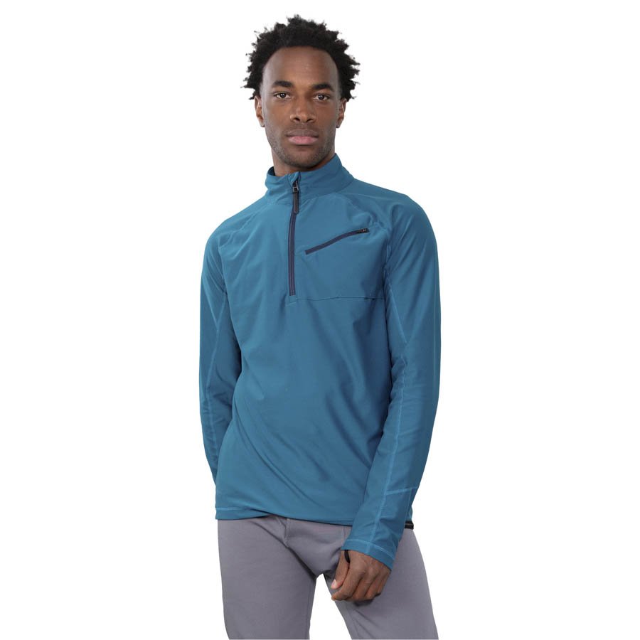 Chaqueta Base Obermeyer Flex 1/4 Cremallera Para Hombre - Cuello Falso, Bolsillos Con Cremallera, Protección Contra Viento